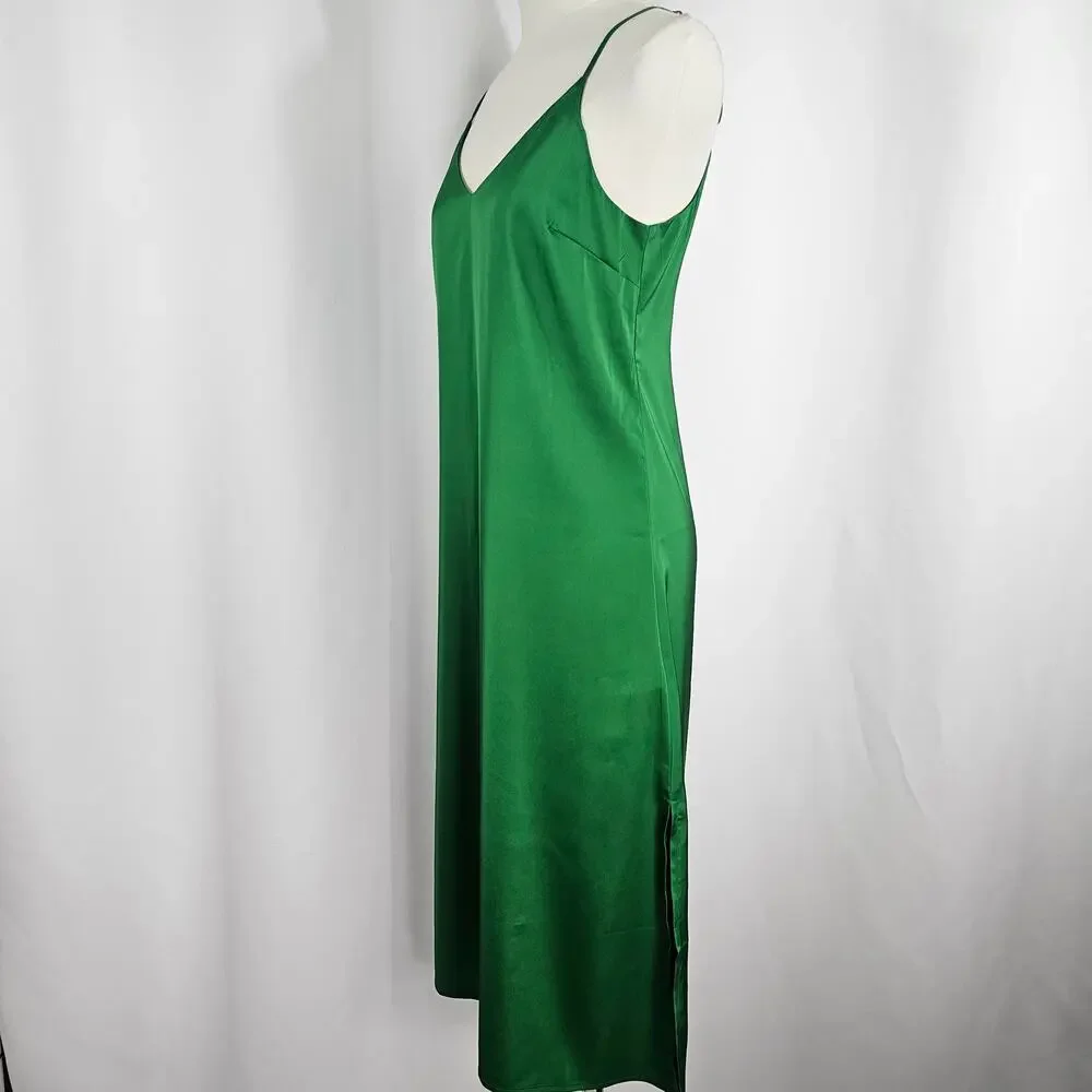The Drop Ana Emerald Green Side Slit Midi Slip Dress Women's Size 2X NWT - Picture 4 of 15